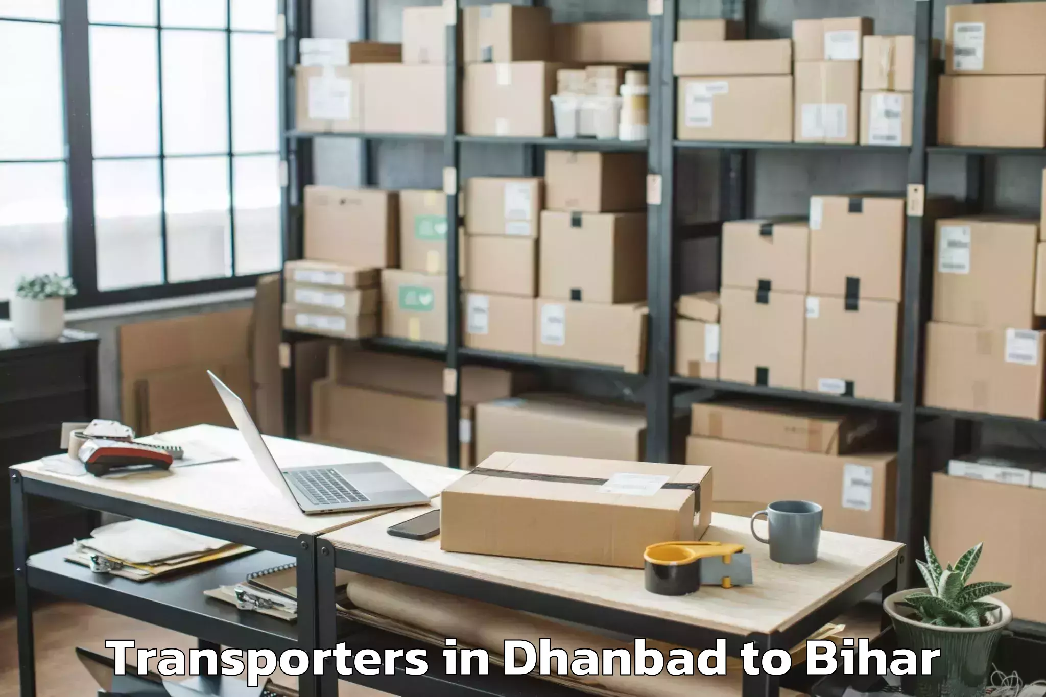 Easy Dhanbad to Maheshkhunt Transporters Booking